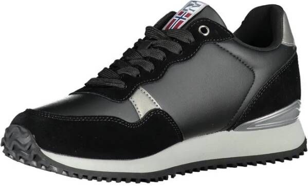 Napapijri Zwarte vetersneakers met contrastdetail Black Dames