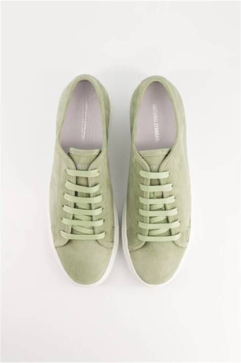 National Standard Zachte Suede Amandel Sneakers Green Heren