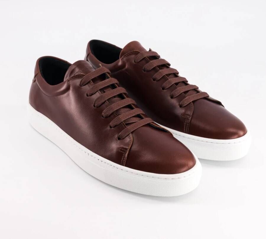 National Standard Handgemaakte Cognac Patina Sneakers Brown Heren