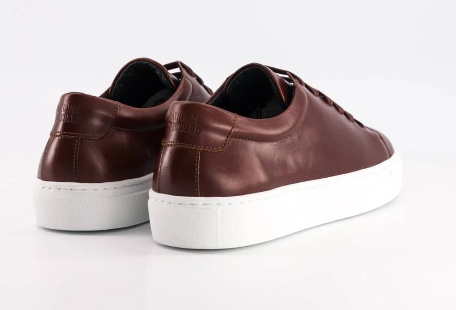 National Standard Handgemaakte Cognac Patina Sneakers Brown Heren