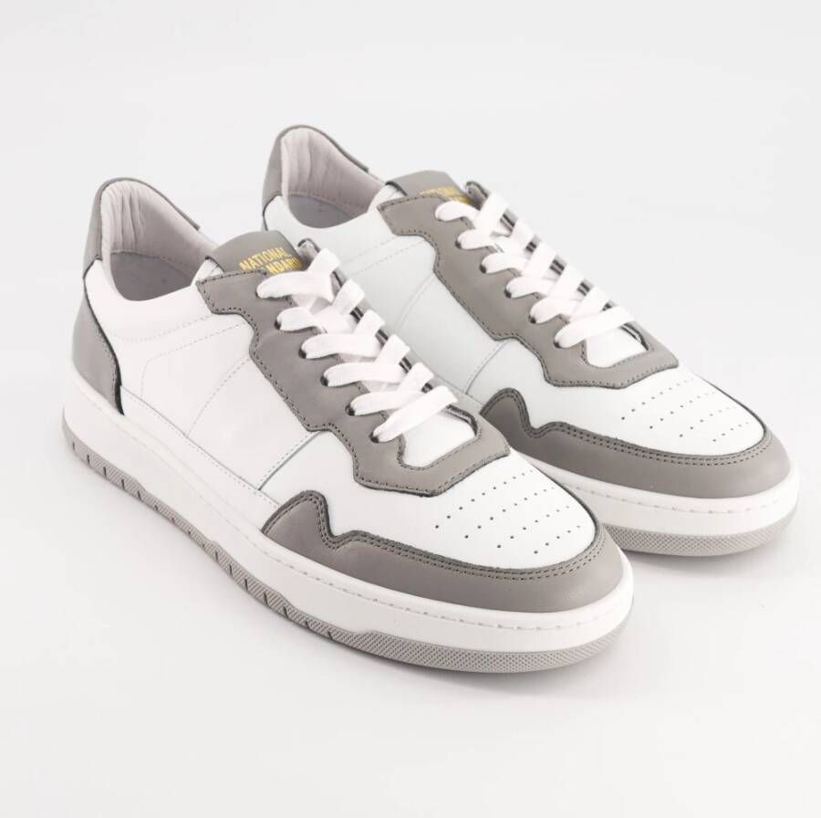 National Standard Handgemaakte Ethische Sneakers Wit Grijs Gray Heren