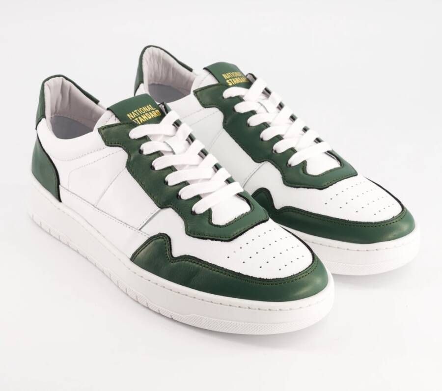 National Standard Handgemaakte Ethische Sneakers Wit Groen Multicolor Heren