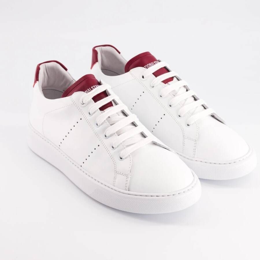 National Standard Handgemaakte Ethische Sneakers Wit Rood White Heren