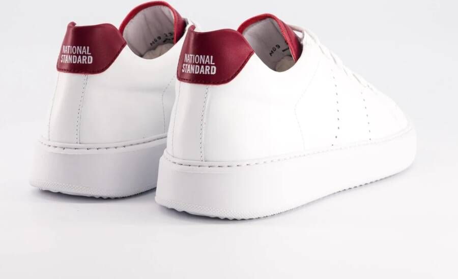 National Standard Handgemaakte Ethische Sneakers Wit Rood White Heren