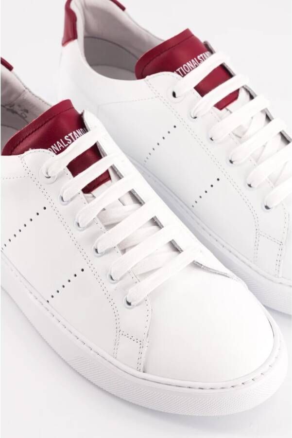 National Standard Handgemaakte Ethische Sneakers Wit Rood White Heren