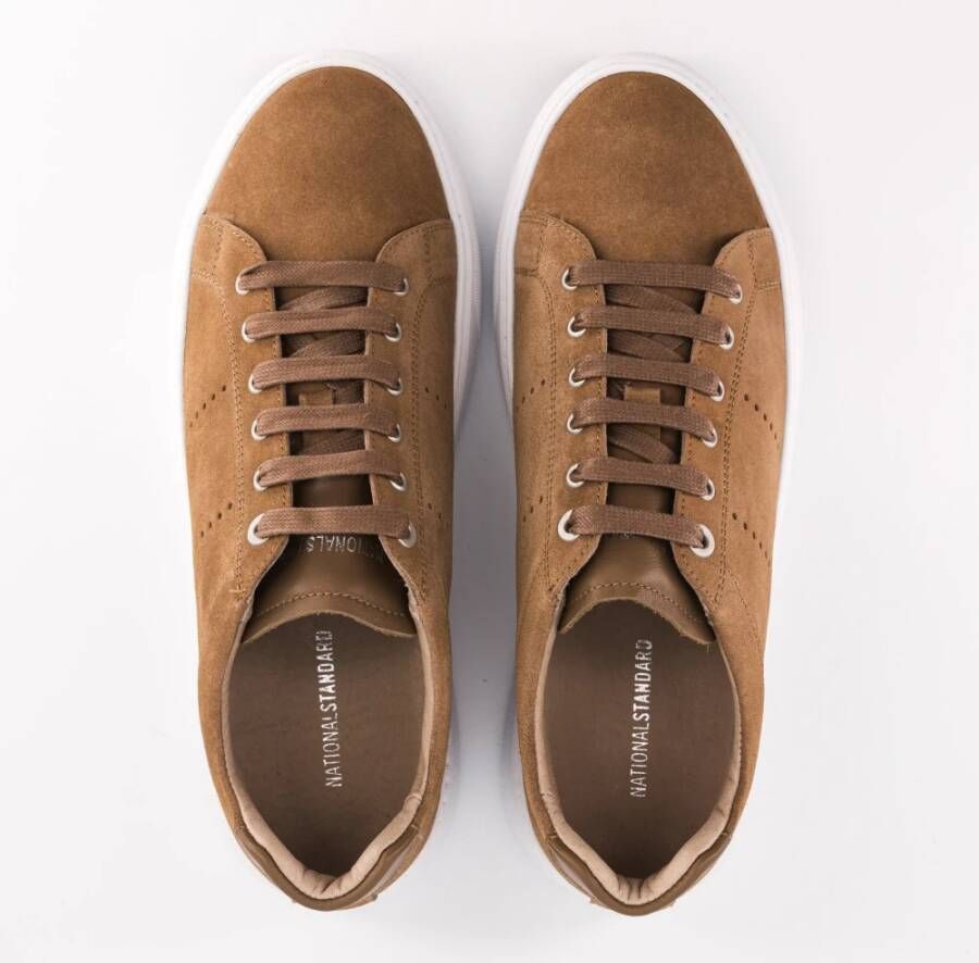 National Standard Handgemaakte Ethische Suède Sneakers Brown Heren