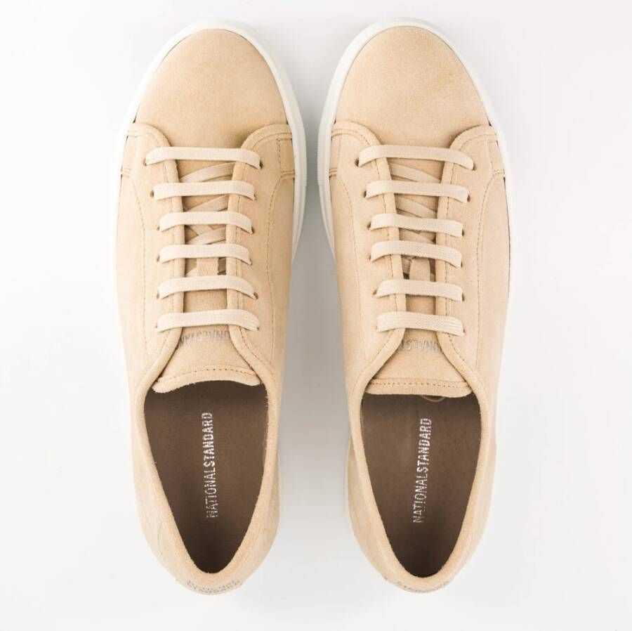 National Standard Handgemaakte Frost Suede Sneakers Beige Heren