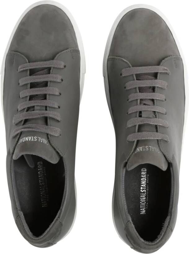 National Standard Handgemaakte Grijze Nubuck Sneakers Gray Heren