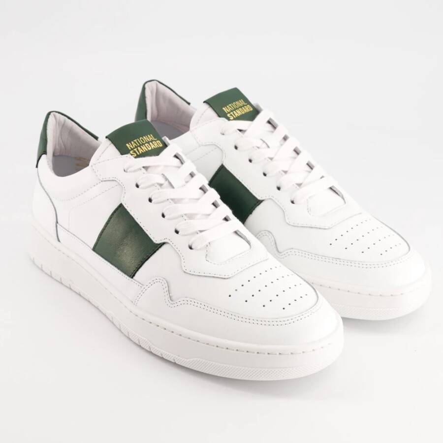 National Standard Handgemaakte Groene Band Sneakers White Heren