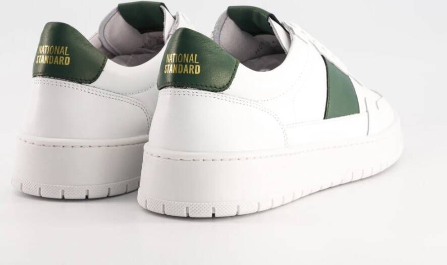 National Standard Handgemaakte Groene Band Sneakers White Heren