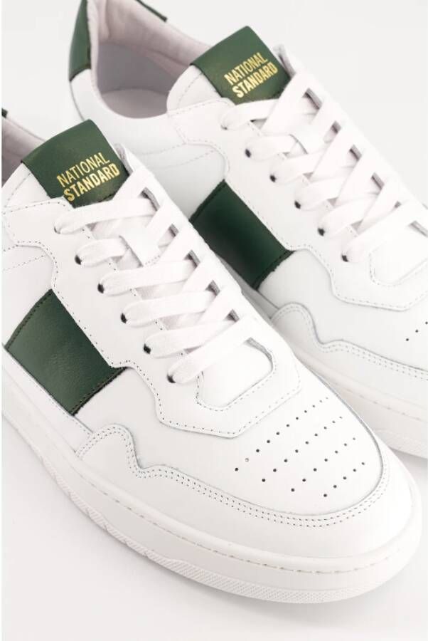 National Standard Handgemaakte Groene Band Sneakers White Heren