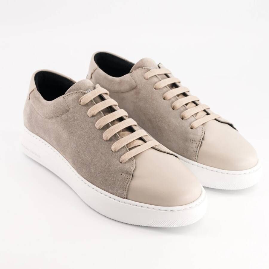 National Standard Handgemaakte Sand Suède Sneakers Beige Heren