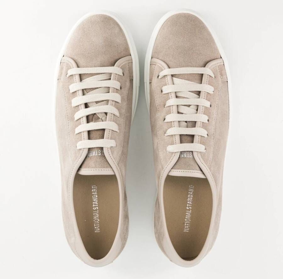 National Standard Handgemaakte Sand Suède Sneakers Beige Heren