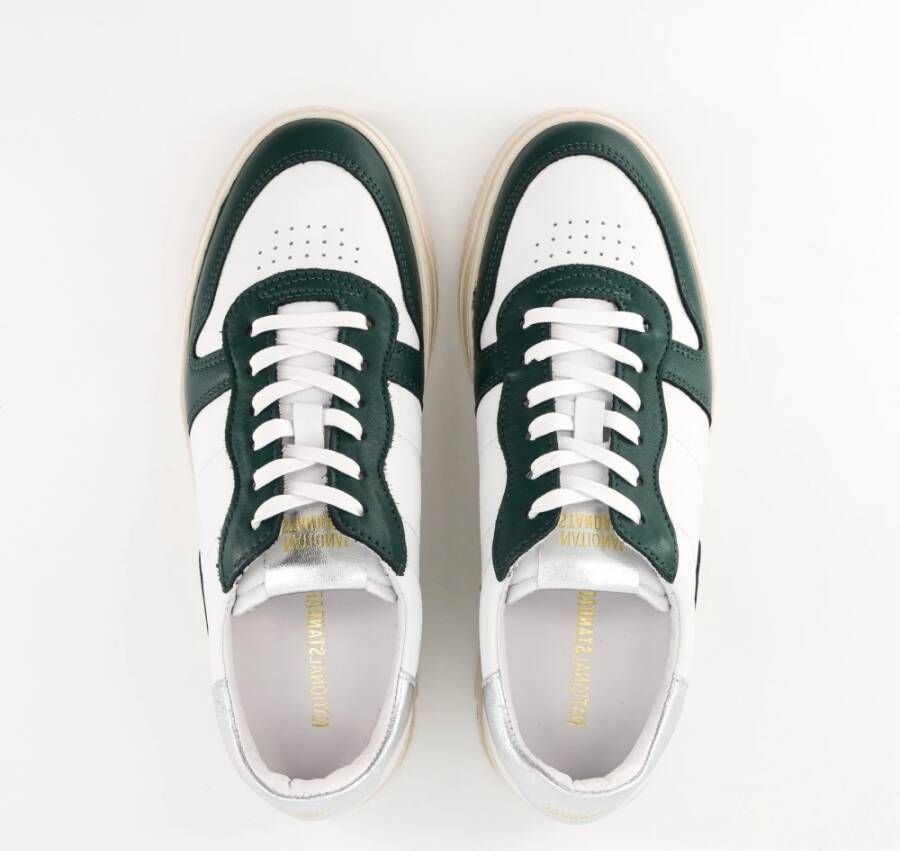 National Standard Handgemaakte Silvergreen Sneakers Green Dames