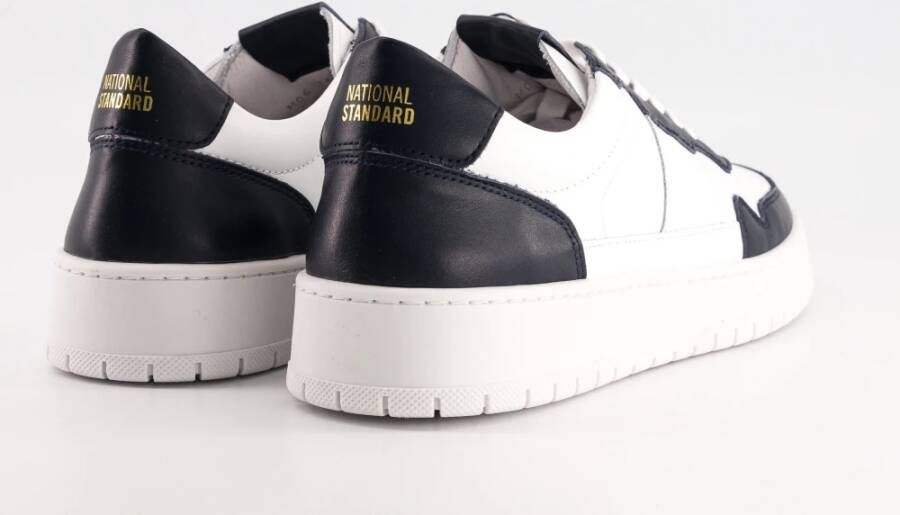 National Standard Handgemaakte White Navy Sneakers Black Heren