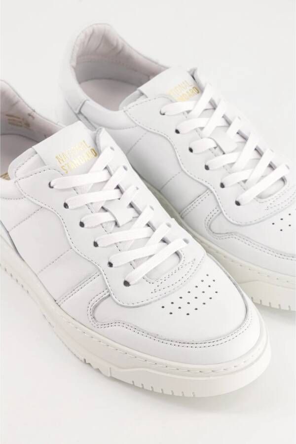 National Standard Handgemaakte Witte Monochrome Sneakers White Dames