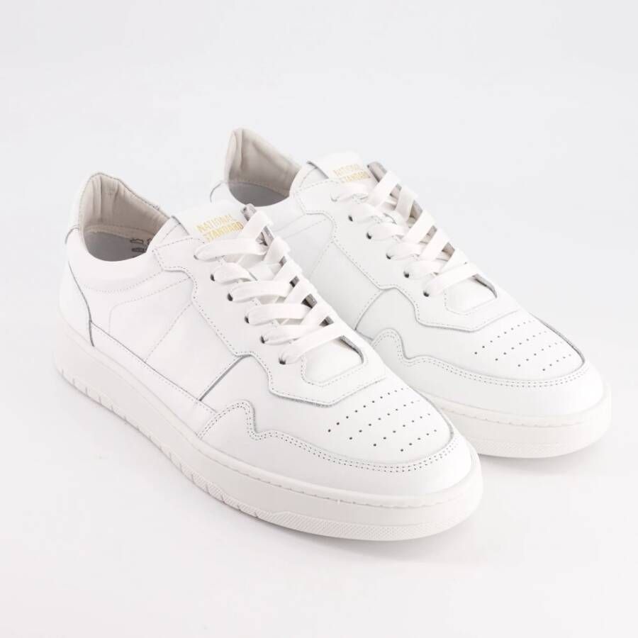 National Standard Handgemaakte Witte Monochrome Sneakers White Heren