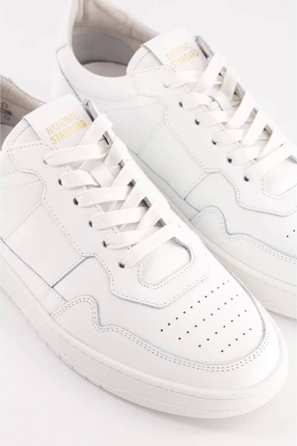 National Standard Handgemaakte Witte Monochrome Sneakers White Heren