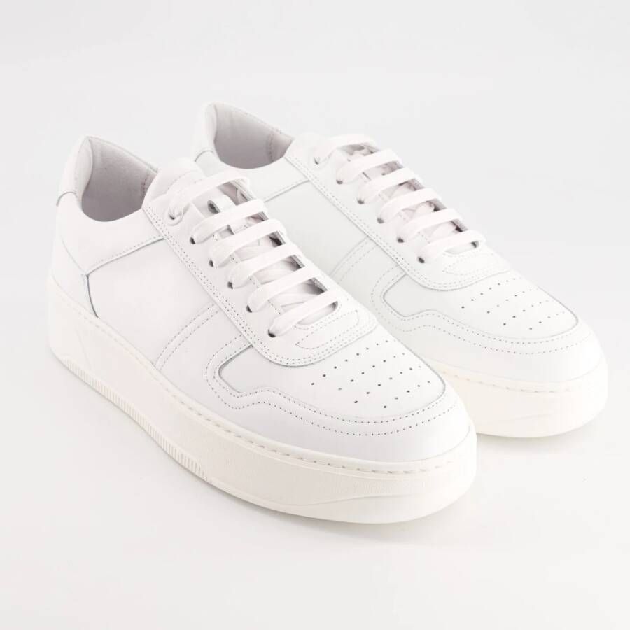 National Standard Handgemaakte Witte Monochrome Sneakers White Heren