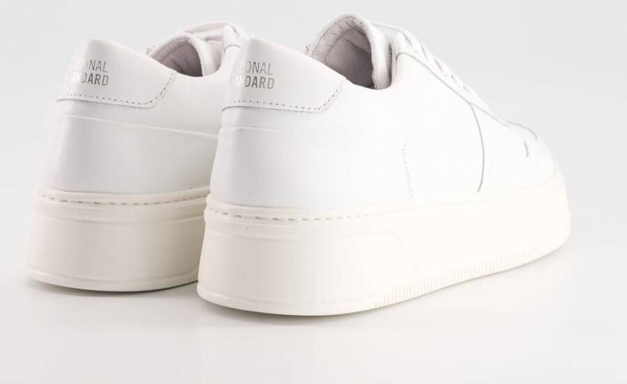 National Standard Handgemaakte Witte Monochrome Sneakers White Heren