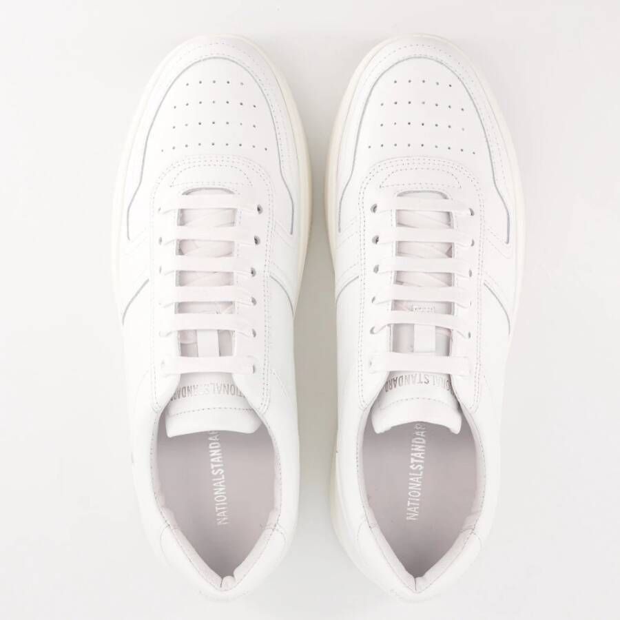 National Standard Handgemaakte Witte Monochrome Sneakers White Heren