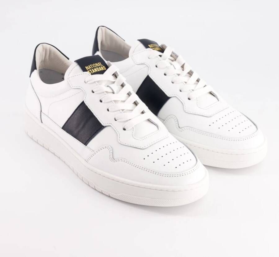 National Standard Met de hand vervaardigde Navy Band Sneakers White Heren