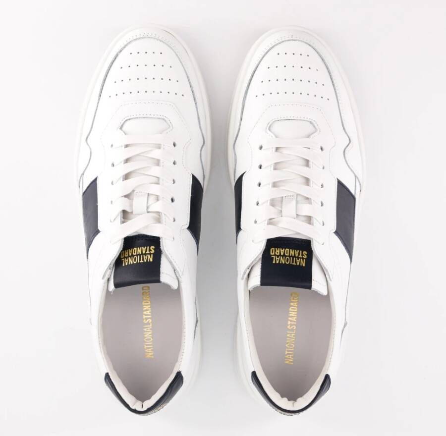 National Standard Met de hand vervaardigde Navy Band Sneakers White Heren