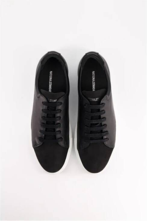 National Standard Handgemaakte Zwarte Nubuck Sneakers Black Heren