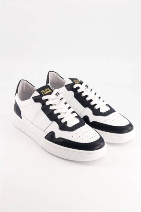 National Standard Wit Marineblauw Leren Editie 6 Sneakers White Heren