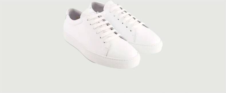 National Standard Witte en Groene Leren Lage Sneakers White Heren