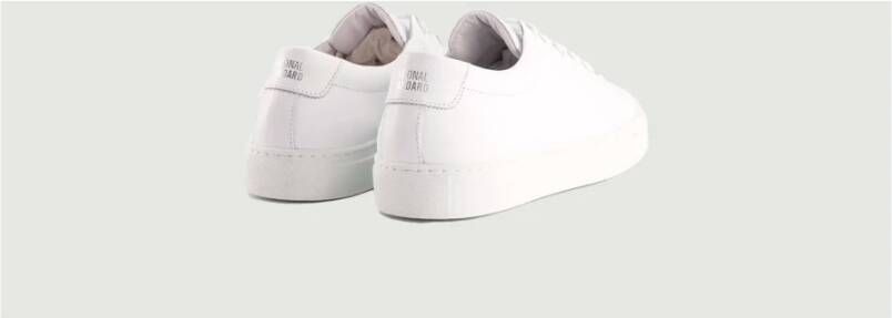 National Standard Witte en Groene Leren Lage Sneakers White Heren