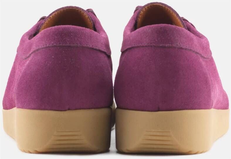 Nature Footwear Donkerbessen Suède Veterschoenen Purple Dames