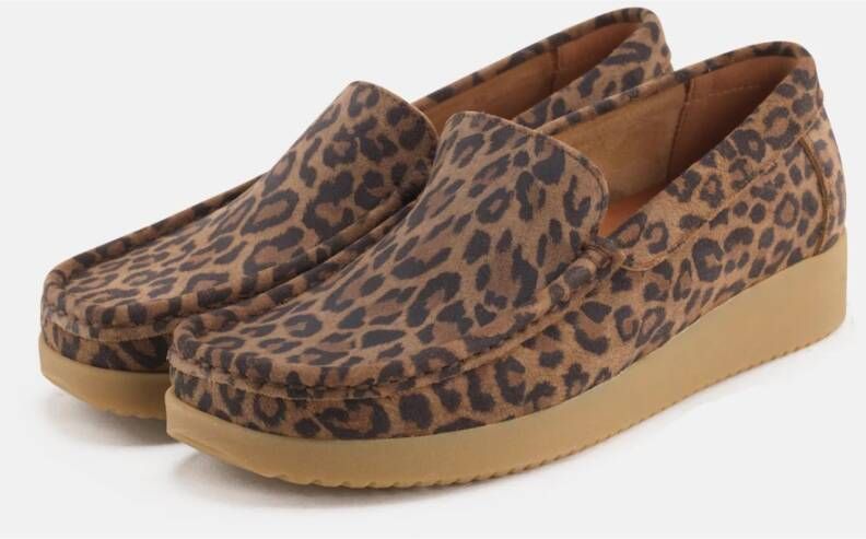 Nature Footwear Elin Loafer Suede Print Brown Dames