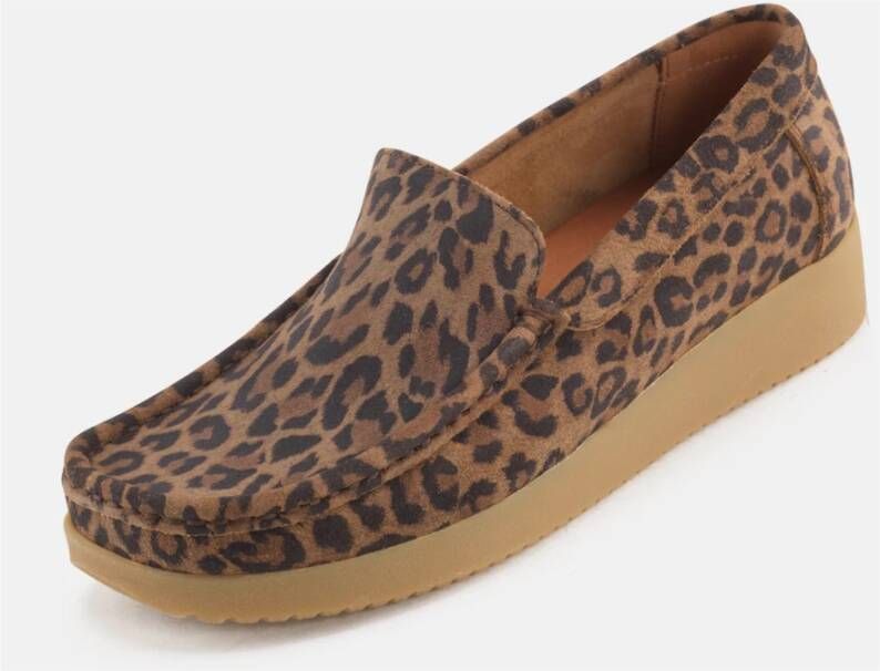 Nature Footwear Elin Loafer Suede Print Brown Dames