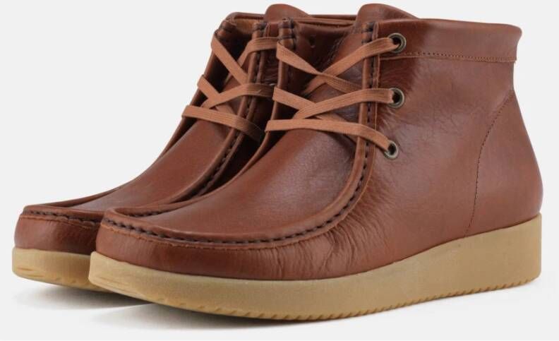 Nature Footwear Emma Leren Laarzen Cognac Brown Dames