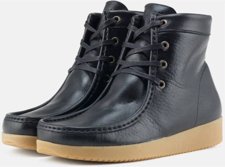 Nature Footwear Gevoerde Leren Laars Zwart Black Dames