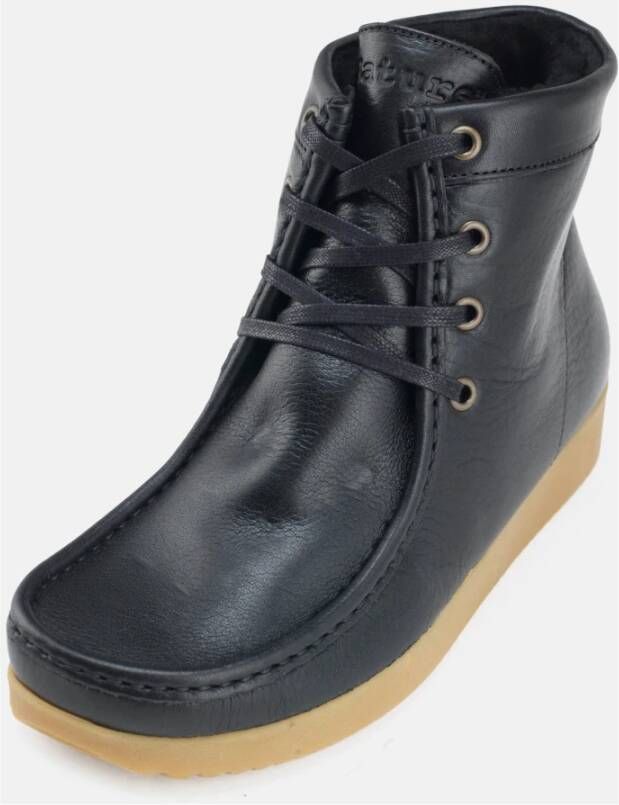 Nature Footwear Gevoerde Leren Laars Zwart Black Dames