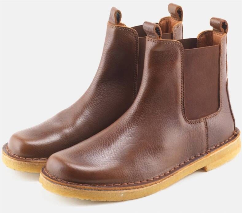 Nature Footwear Handgemaakte Leren Chelsea Laars Tobacco Brown Dames