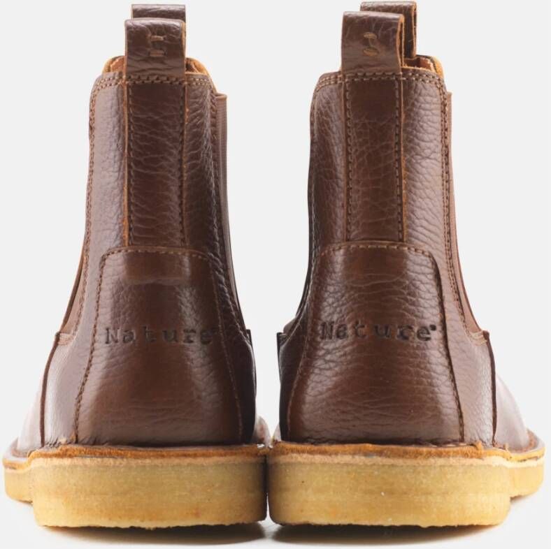 Nature Footwear Handgemaakte Leren Chelsea Laars Tobacco Brown Dames