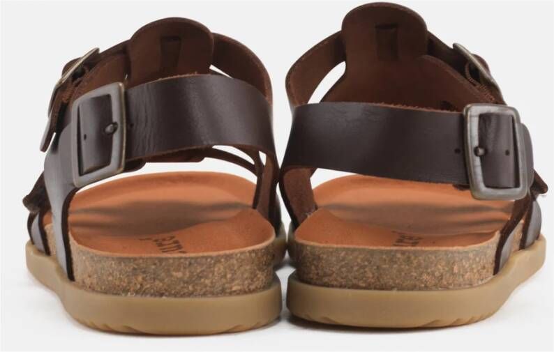 Nature Footwear Koffie Leren Sandaal 1107-040-018 Brown Dames