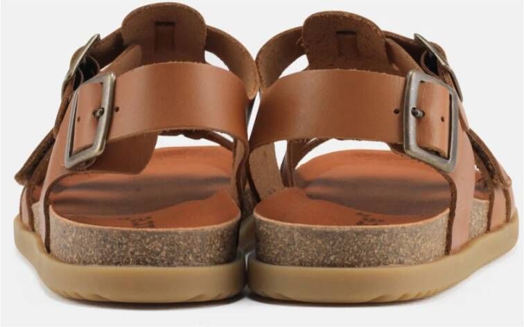 Nature Footwear Leren Sandaal 1107-040-168 Tan Brown Dames