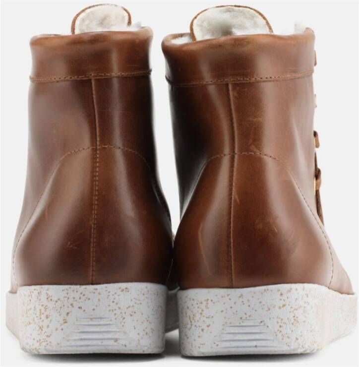 Nature Footwear Leren Winterlaars Asta Tobacco Brown Dames