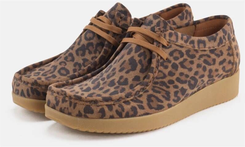 Nature Footwear Luipaard Suède Print Schoenen Brown Dames