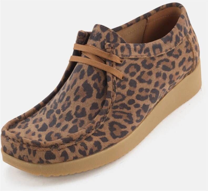 Nature Footwear Luipaard Suède Print Schoenen Brown Dames