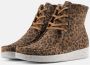 Nature Footwear Luipaardprint Suède Laars met Lamsvacht Voering Brown Dames - Thumbnail 2