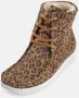 Nature Footwear Luipaardprint Suède Laars met Lamsvacht Voering Brown Dames - Thumbnail 4