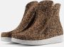 Nature Footwear Luipaardprint Suède Laars met Lamsvacht Voering Brown Dames - Thumbnail 2