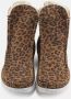 Nature Footwear Luipaardprint Suède Laars met Lamsvacht Voering Brown Dames - Thumbnail 3