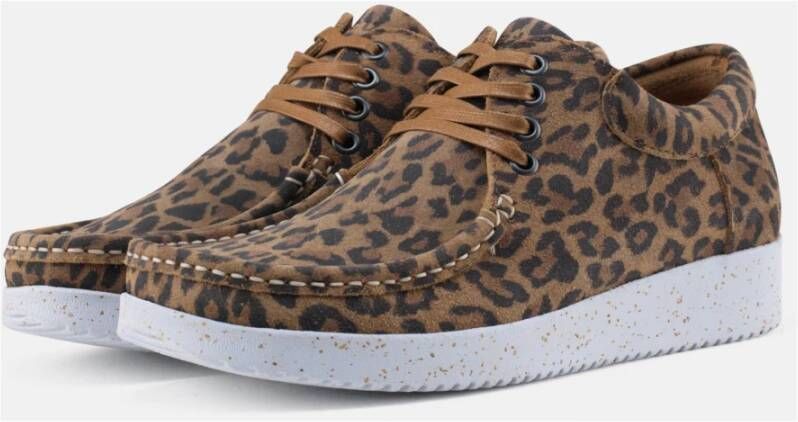 Nature Footwear Luipaardprint Suède Schoenen Brown Dames