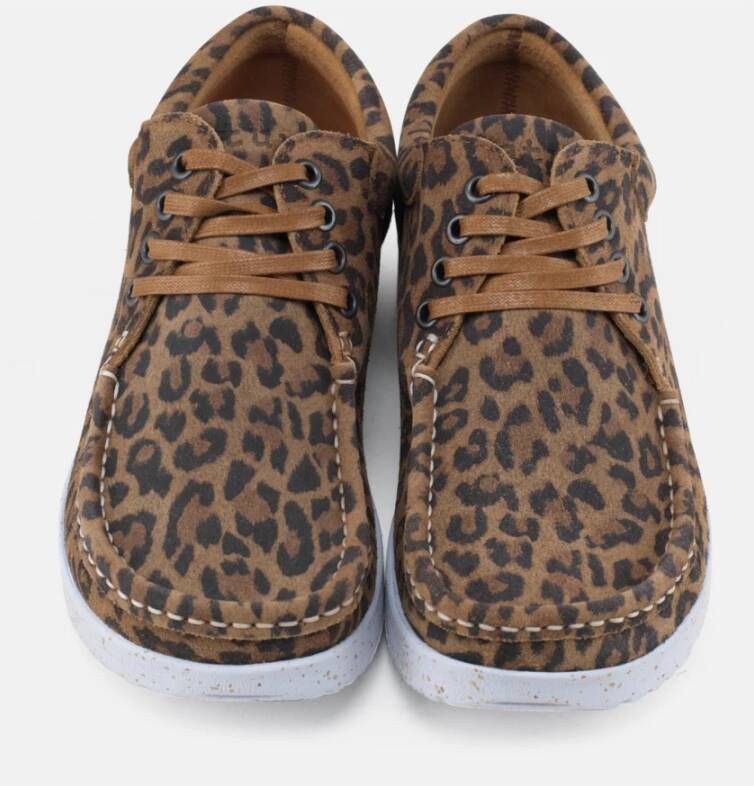 Nature Footwear Luipaardprint Suède Schoenen Brown Dames